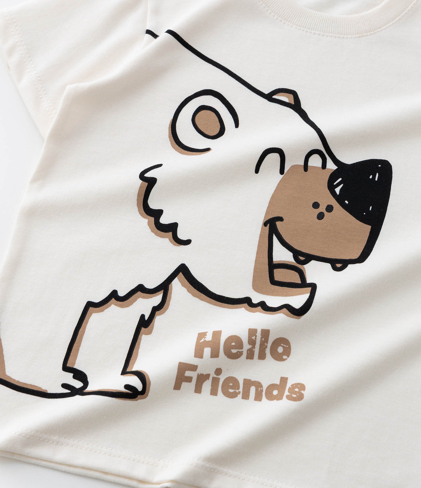 Camiseta Infantil com Estampa Urso - Tam 1 a 6 Anos Off White 6