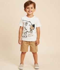 Camiseta Infantil com Estampa Urso - Tam 1 a 6 Anos