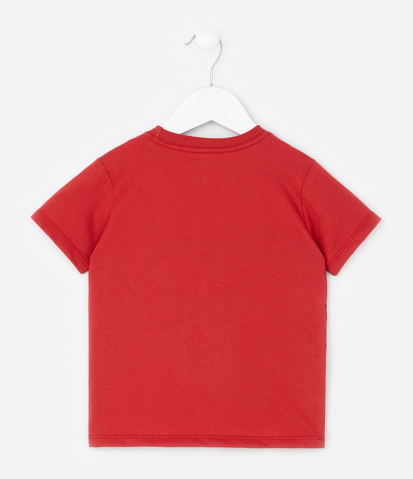 Camiseta Infantil com Estampa Tubarão - Tam 1 a 6 Anos Vermelho 3