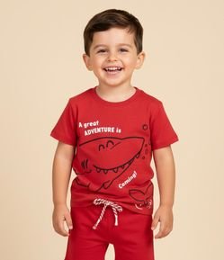 Camiseta Infantil com Estampa Tubarão - Tam 1 a 6 Anos