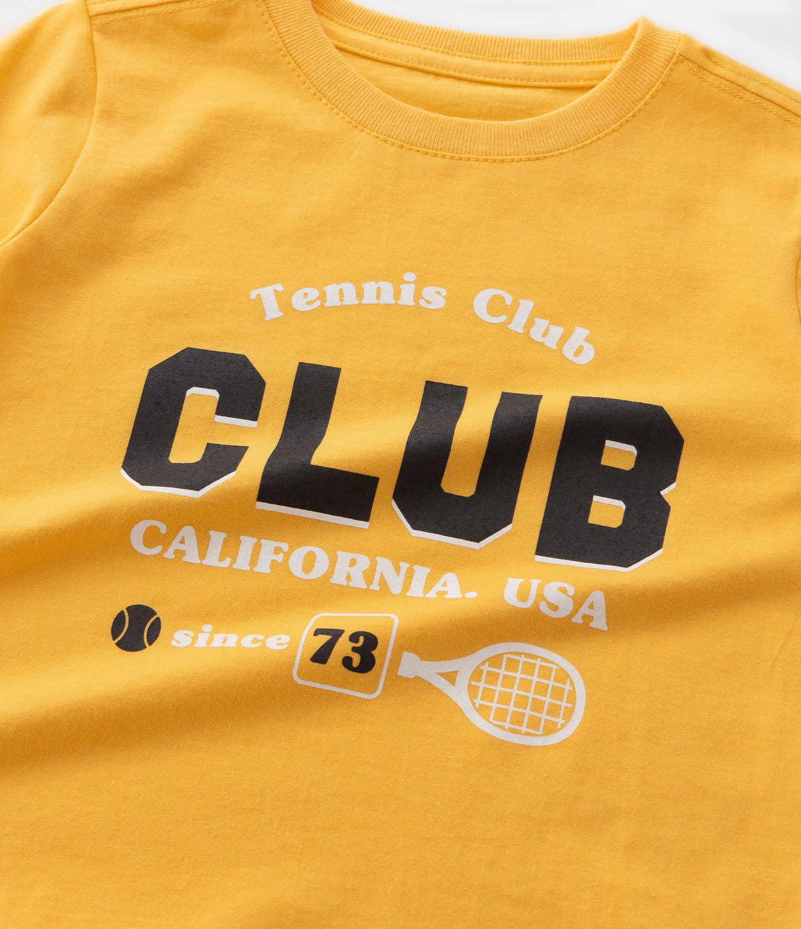 Camiseta Infantil com Lettering Tennis Club - Tam 1 a 6 Anos Amarelo 6