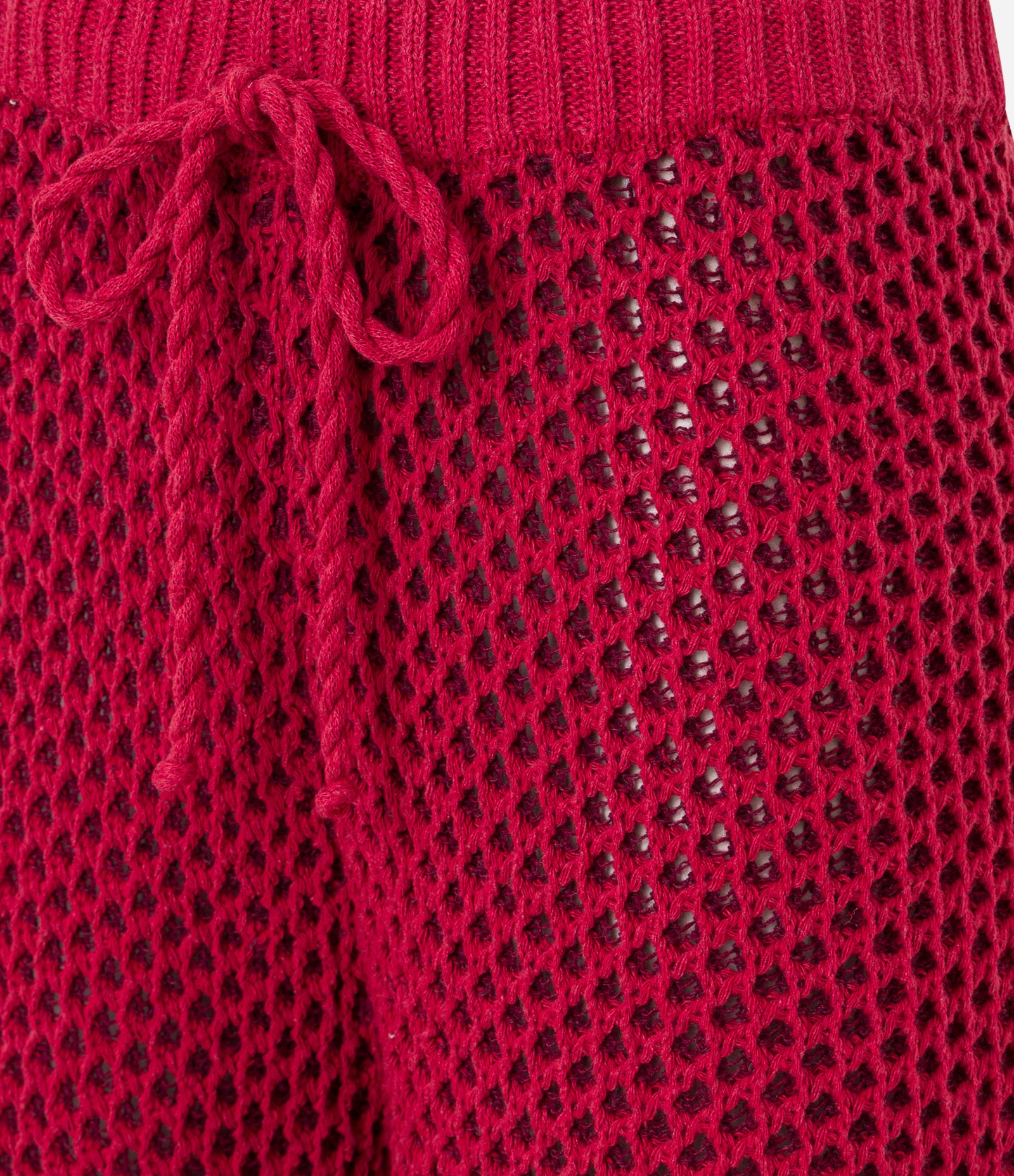 Bermuda em Tricô com Ponto Vazado Vermelho 7