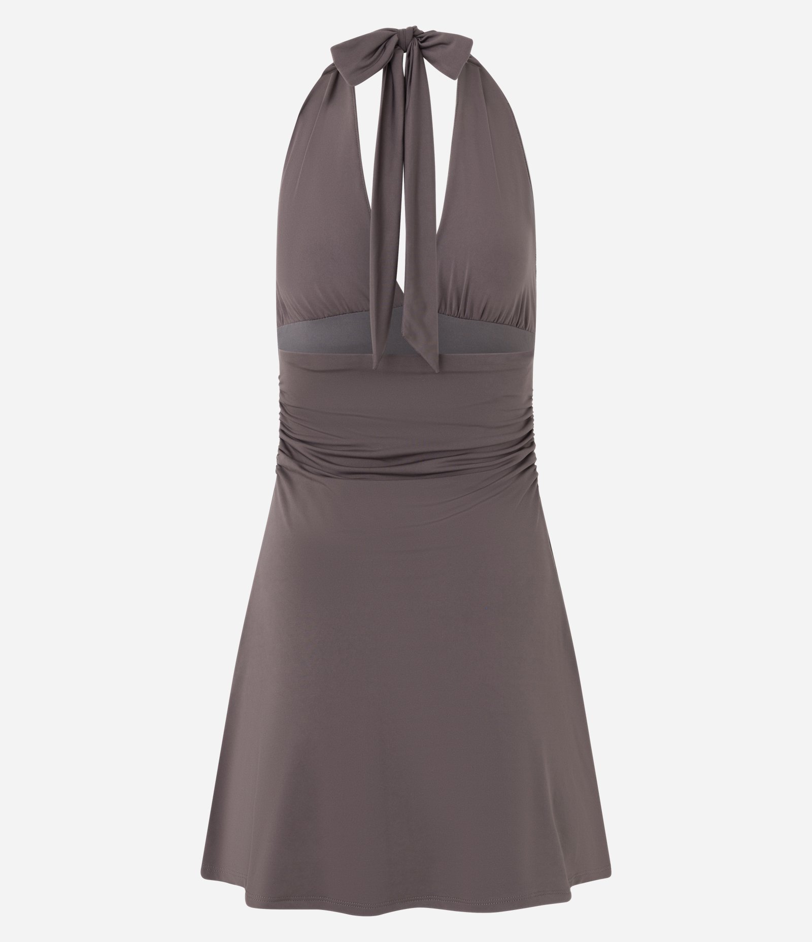 Vestido Frente Única com Amarração Marrom 6