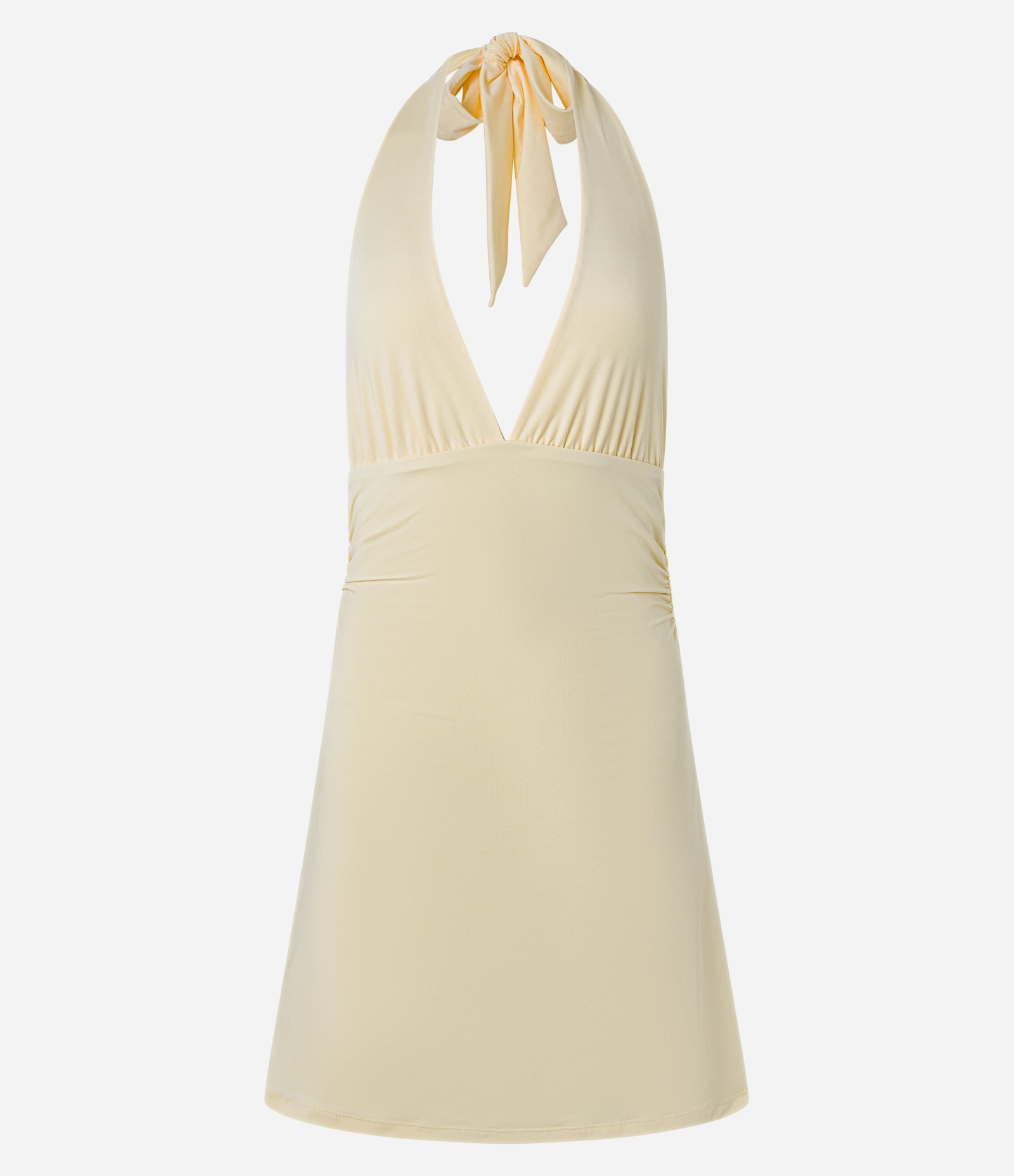 Vestido Frente Única com Amarração Amarelo 5