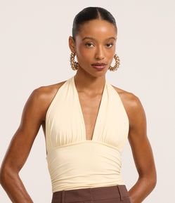 Blusa Frente Única com Franzidos Laterais