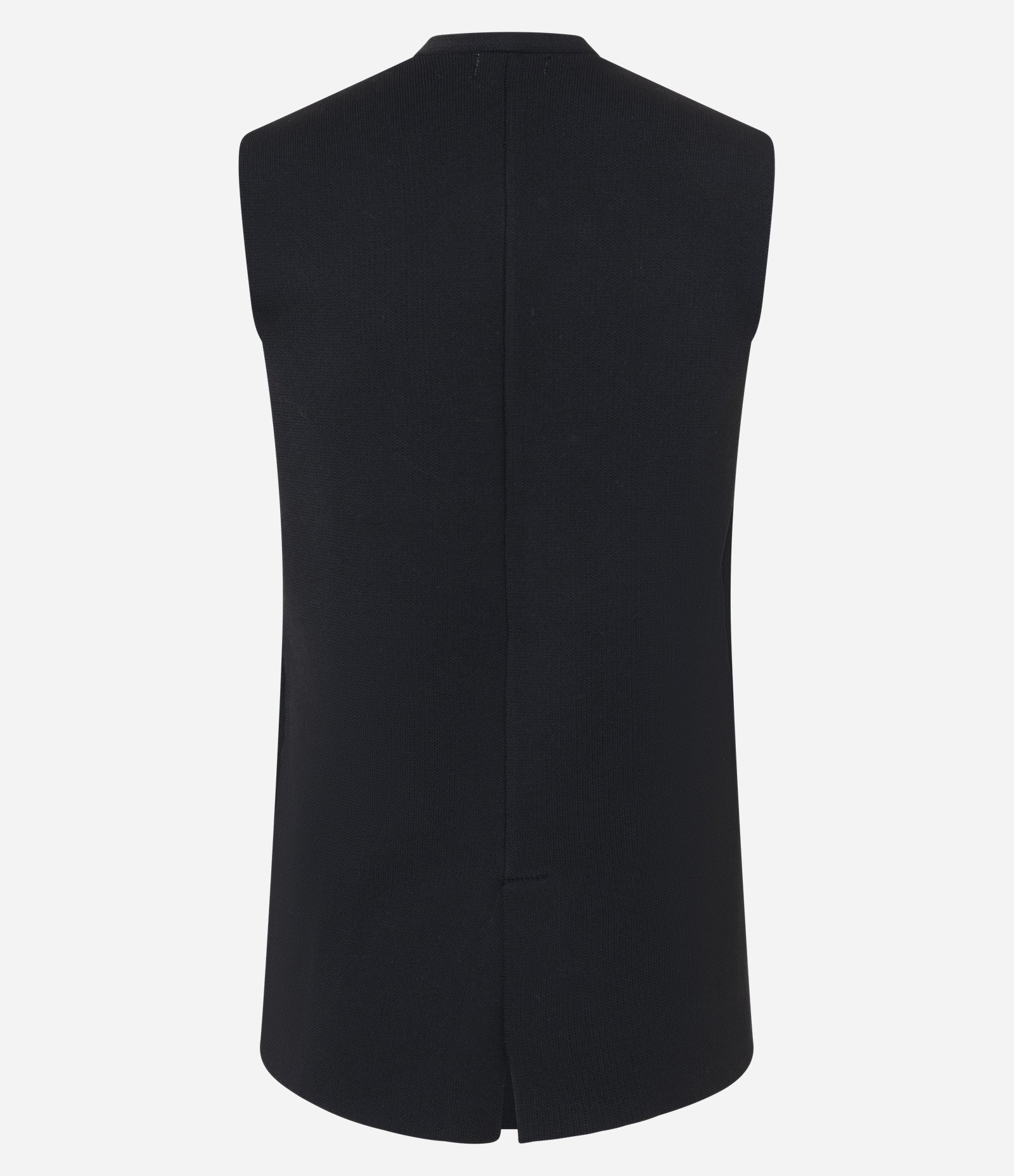 Colete Alongado em Tricô com Abotoamento Transpassado Preto 7