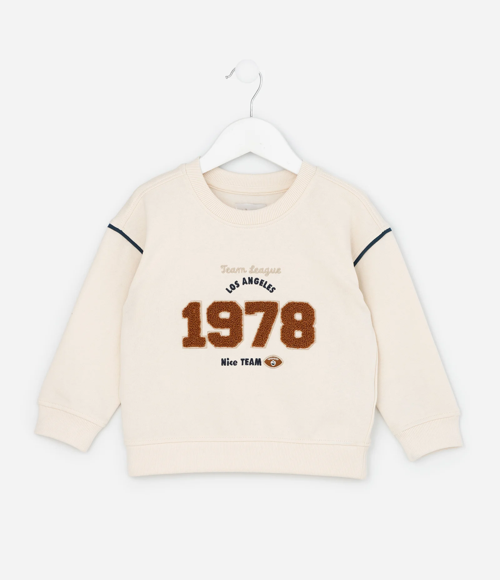 Casaco Infantil com Lettering Chenille – Tam 1 a 5/6 Anos Off White 1