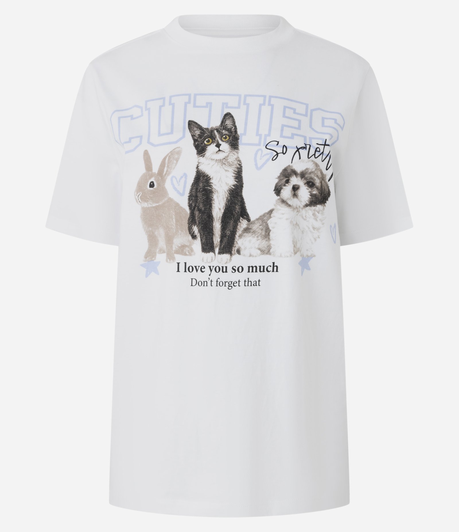 Camiseta T-shirt em Algodão com Estampa de Bichinhos Branco 4