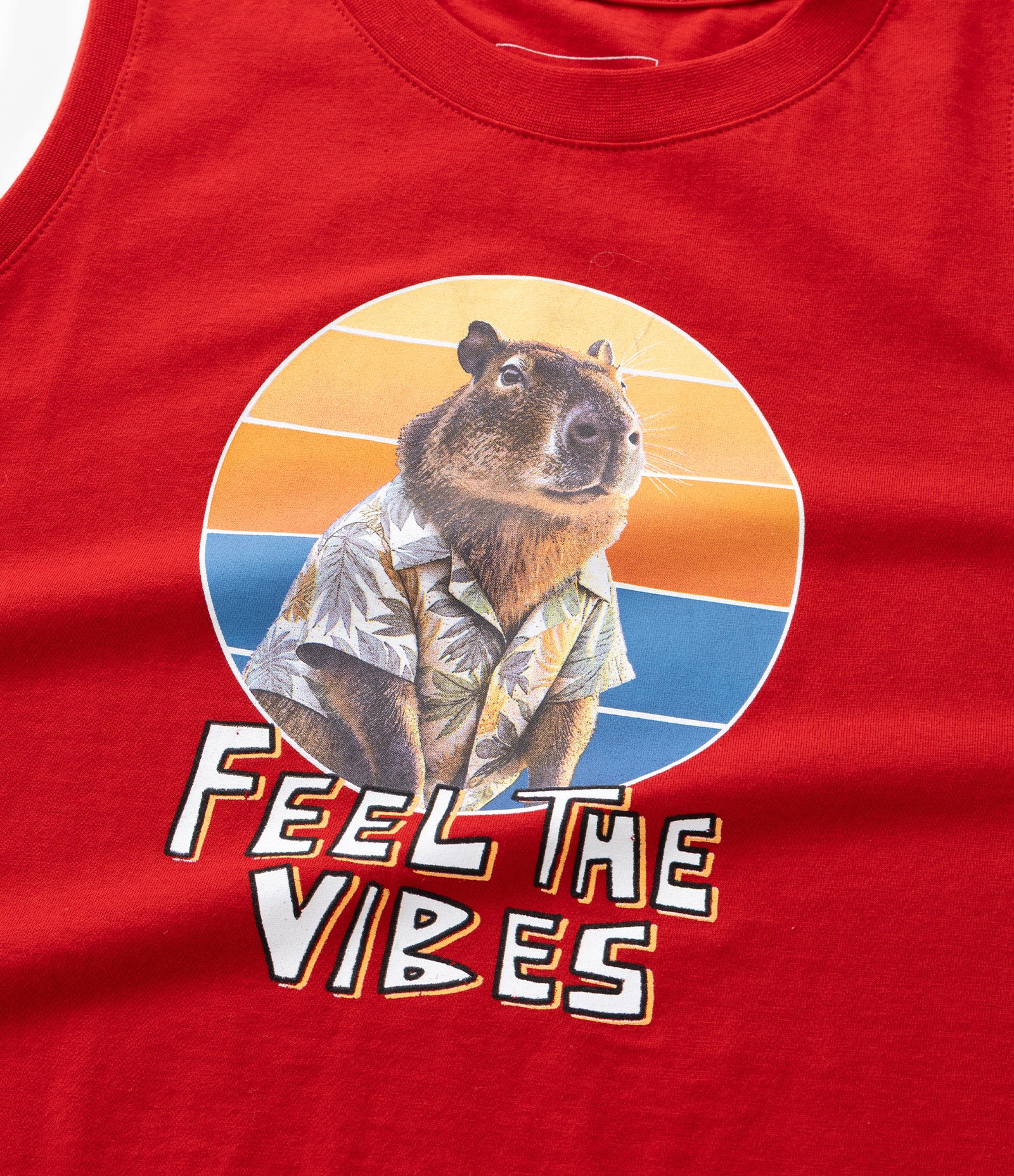 Regata Infantil com Estampa de Capivara - Tam 5 a 14 Anos Vermelho 5