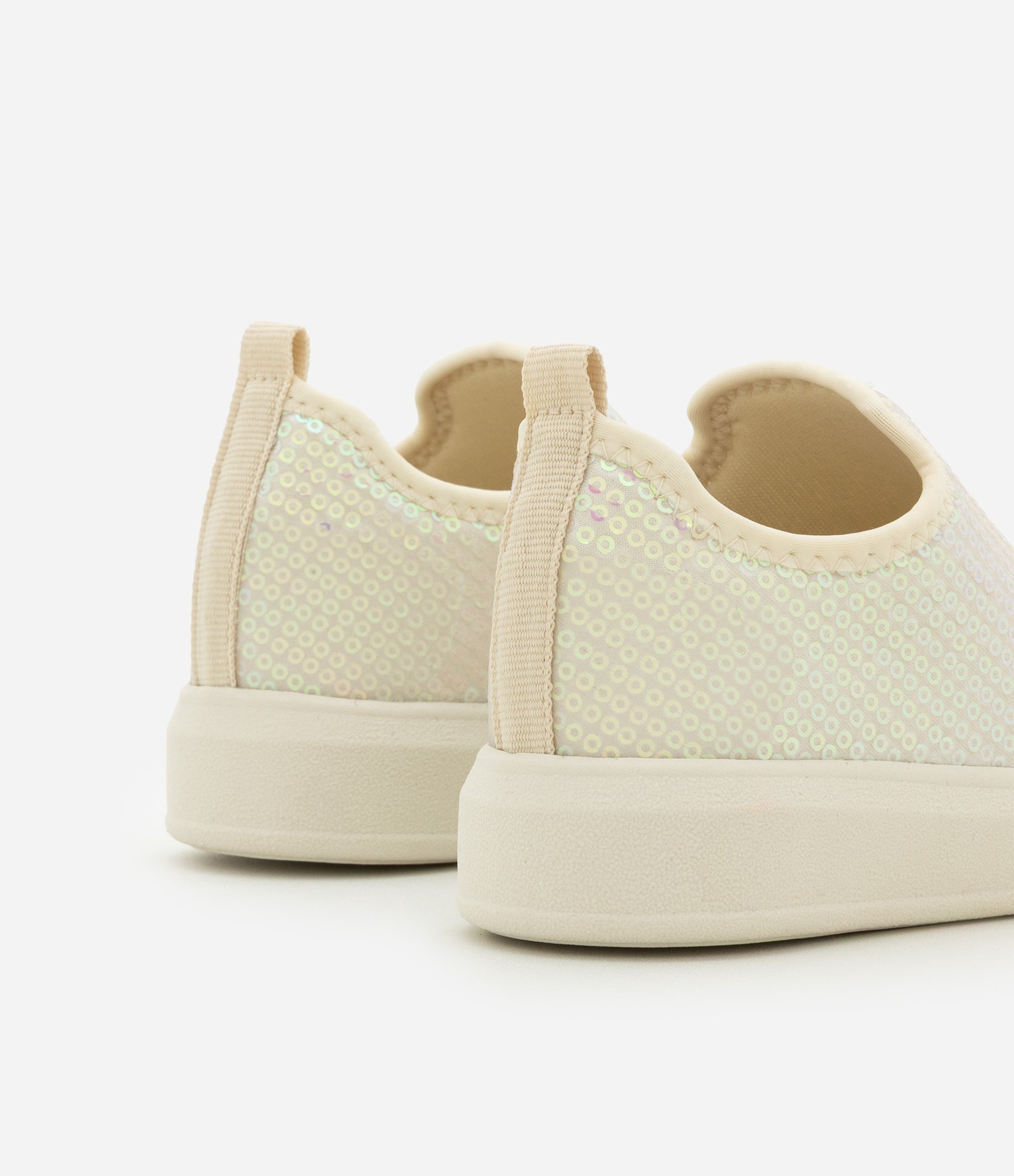 Tênis Infantil Slip On com Paetê - Tam 20 ao 27 Bege 2