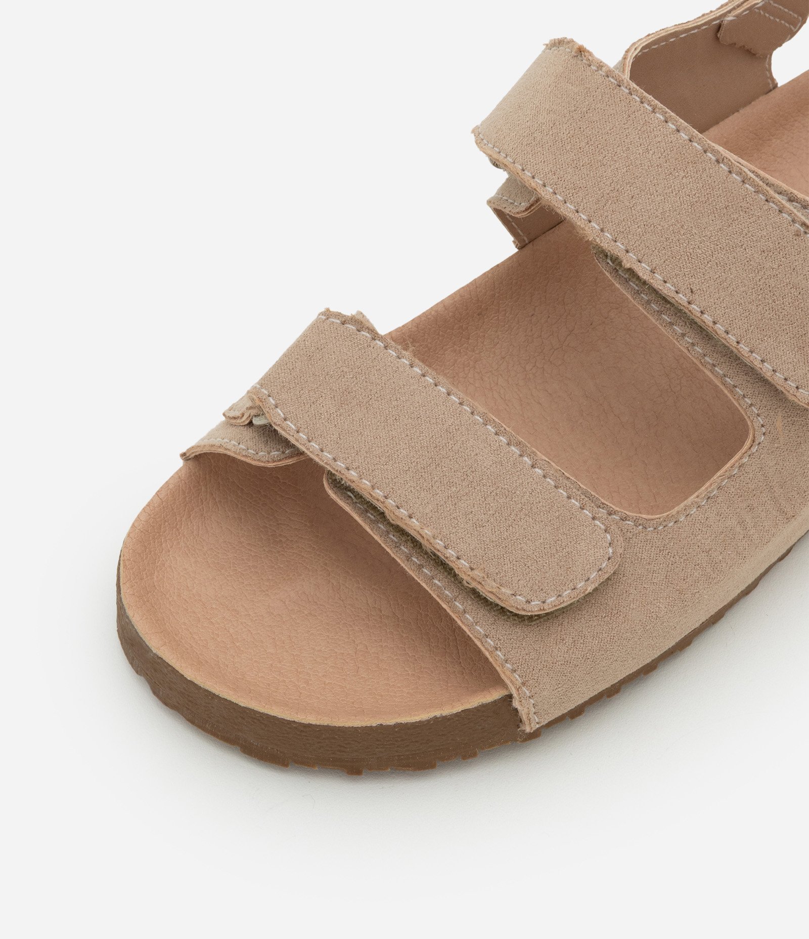 Sandália em PU Infantil com Fechamento por Velcro - Tam 28 ao 34 Bege 3