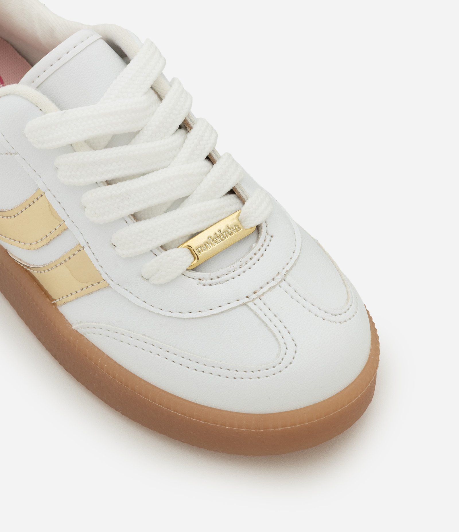 Tênis Infantil em PU com Recortes  - Tam 28 ao 34 Branco 3