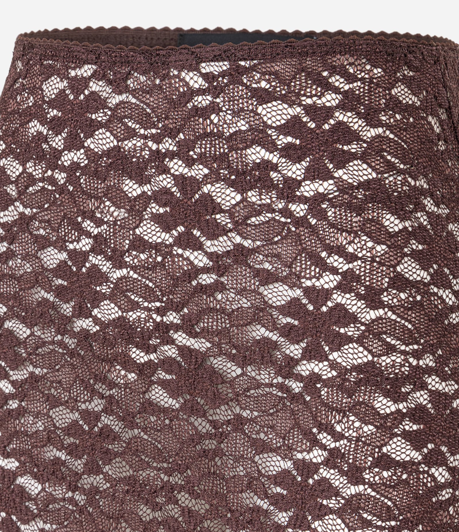 Saia Longa em Renda Floral Sem Forro Marrom 7