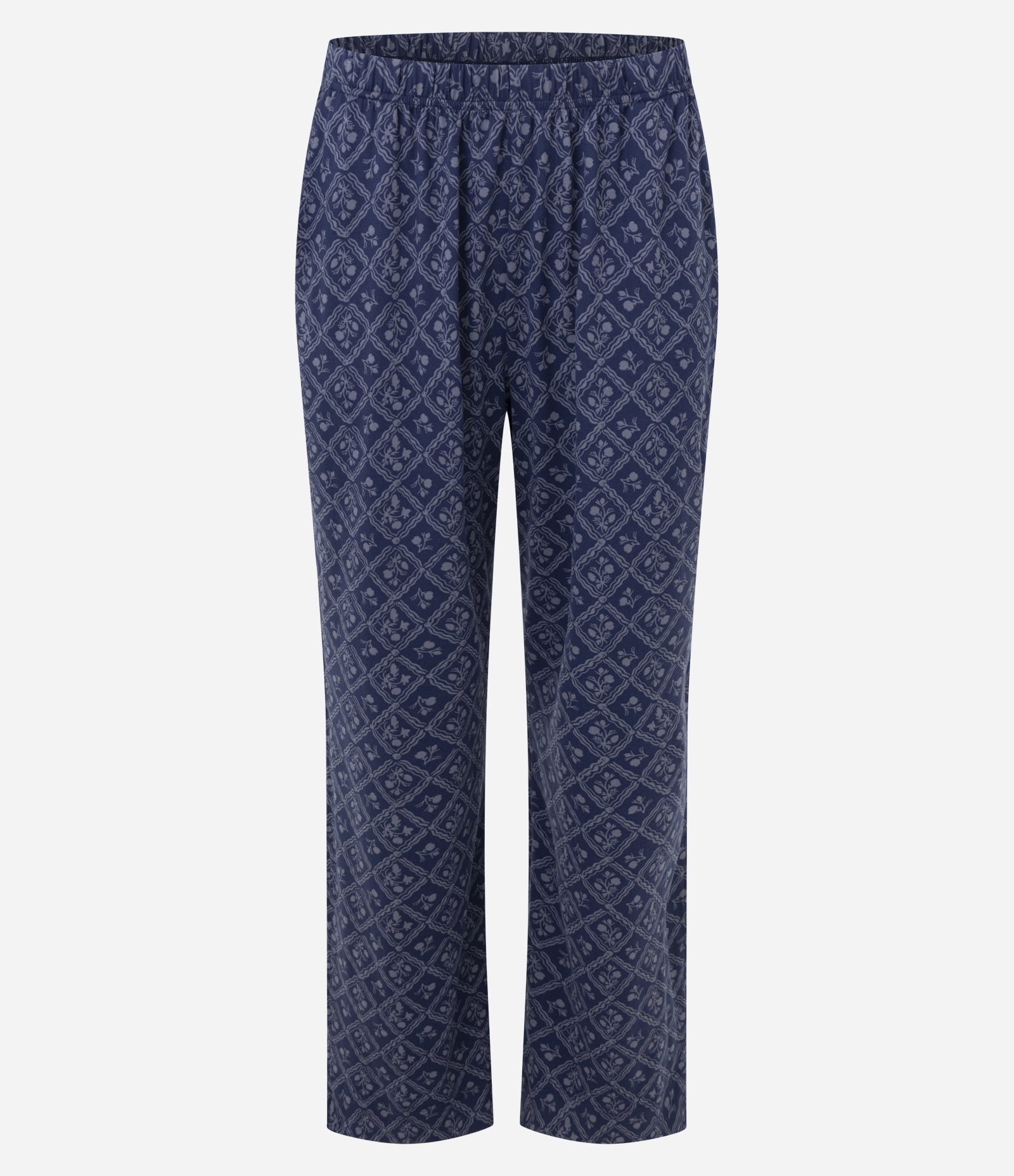 Pijama Longo em Peach Touch com Peitilho no busto Branco/Azul 3