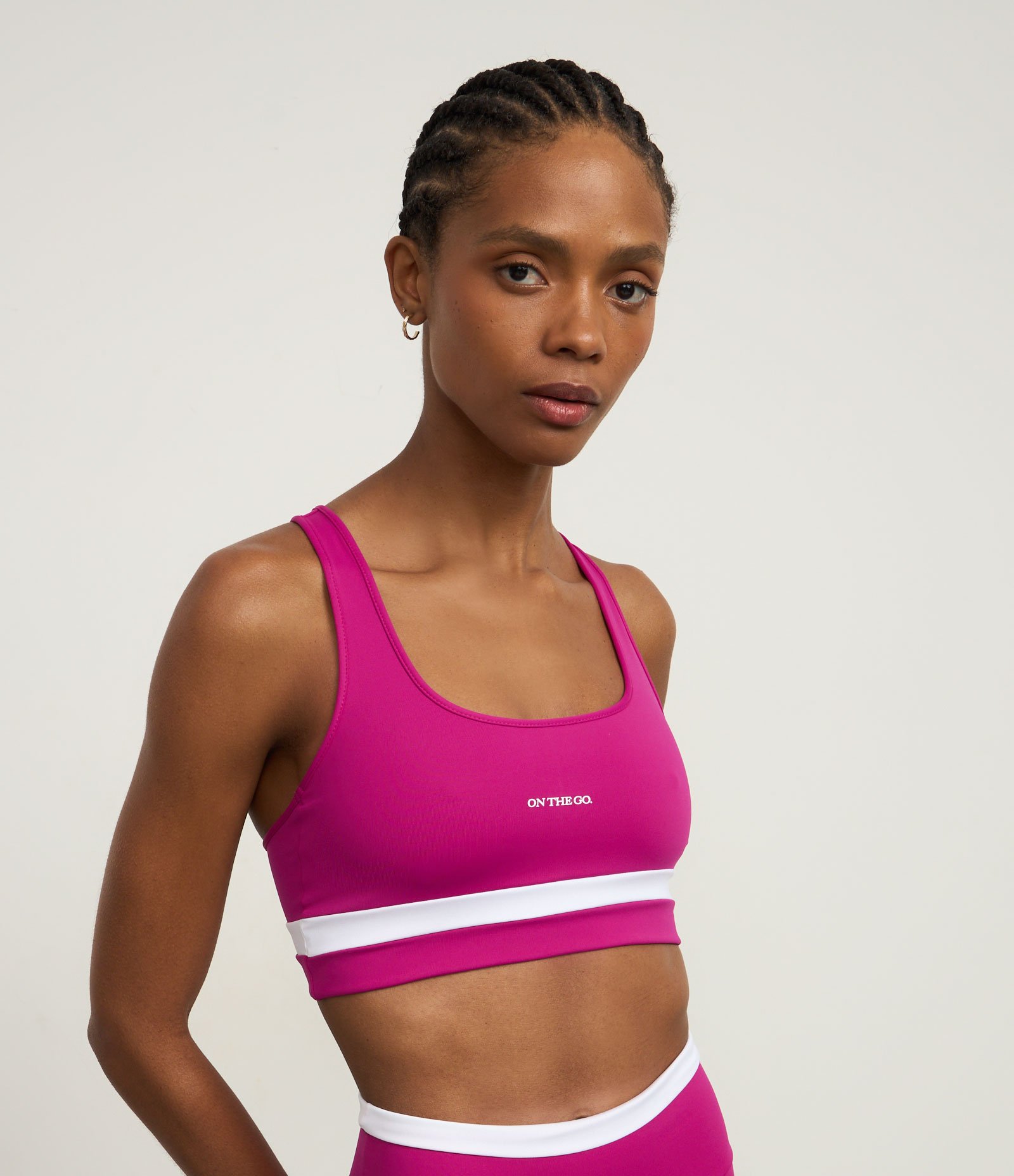 Top Nadador Esportivo em Microfibra com Barra Contrastante e Lettering Roxo 1