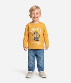Camiseta Infantil com Estampa de Tigre Futebol Americano - Tam 1 a 6 Anos