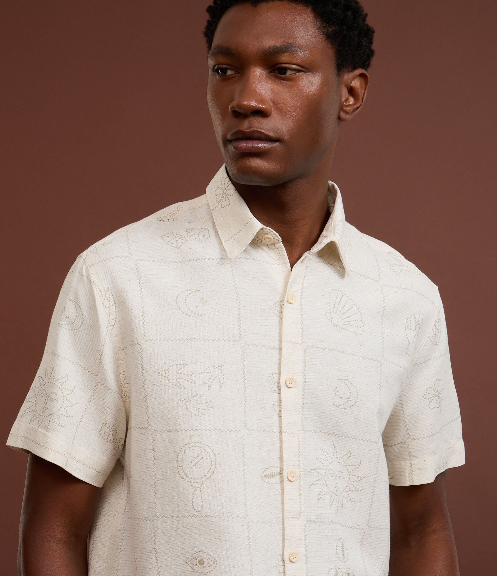 Camisa Regular em Algodão com Bordado Floral Branco 8