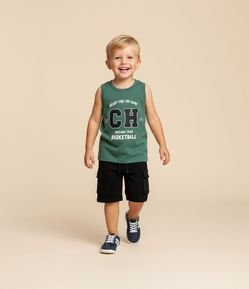 Regata  Infantil com Estampa de Baseball - Tam 1 a 6 Anos