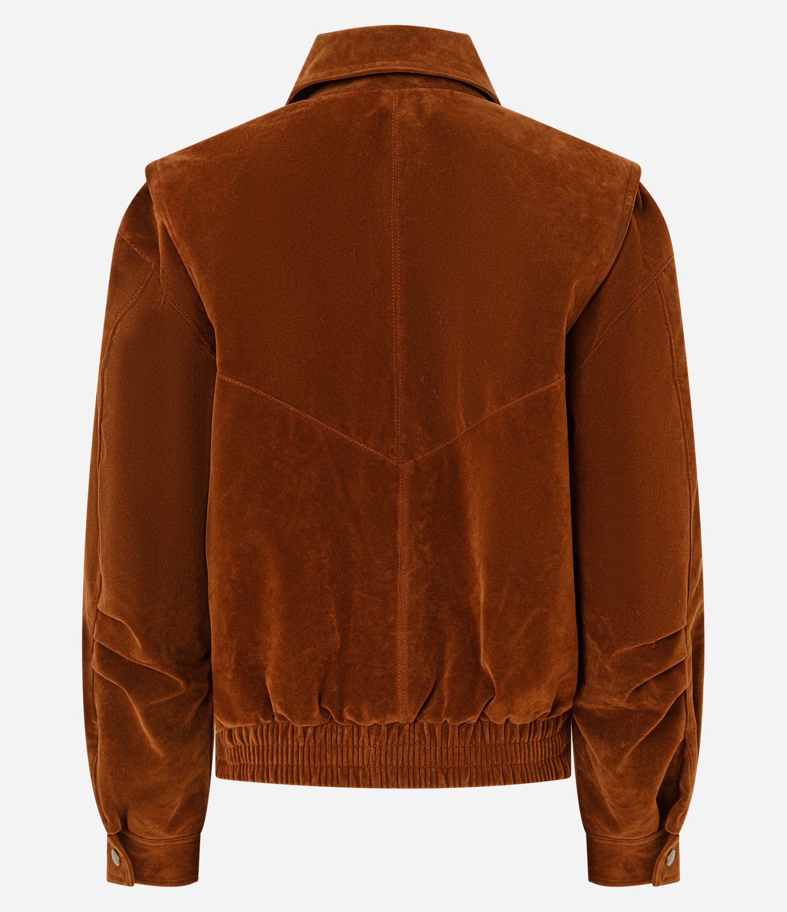 Jaqueta Bomber em Suede de PU com Gola Polo Marrom 3