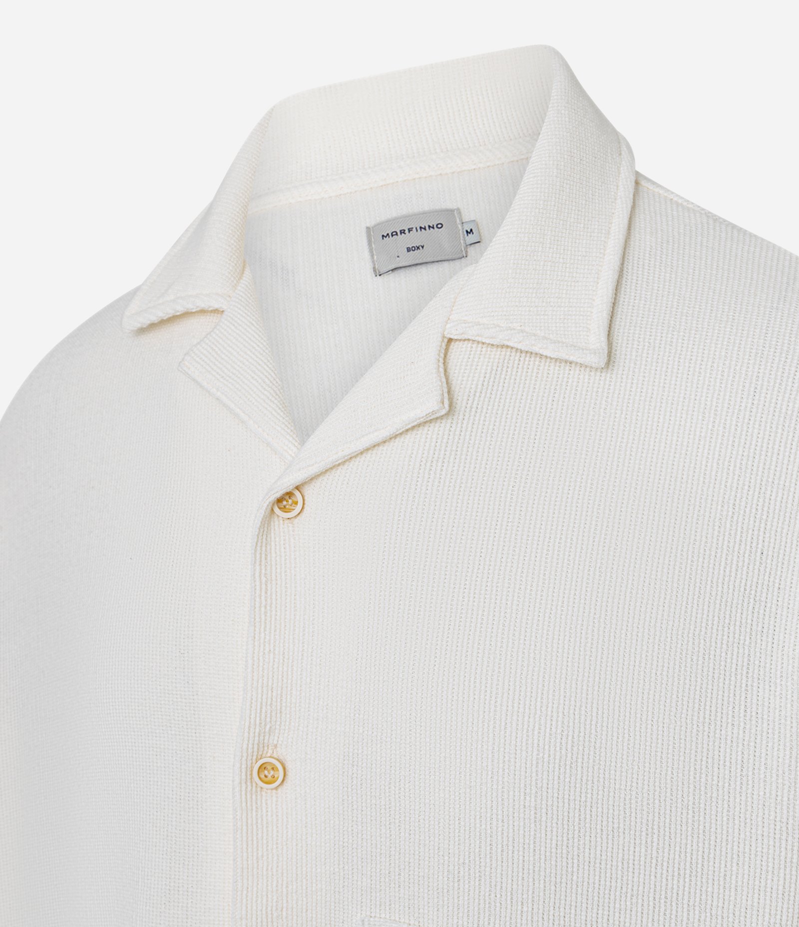 Camisa Boxy em Tricoline com Estampa Praia Tropical Branco 8