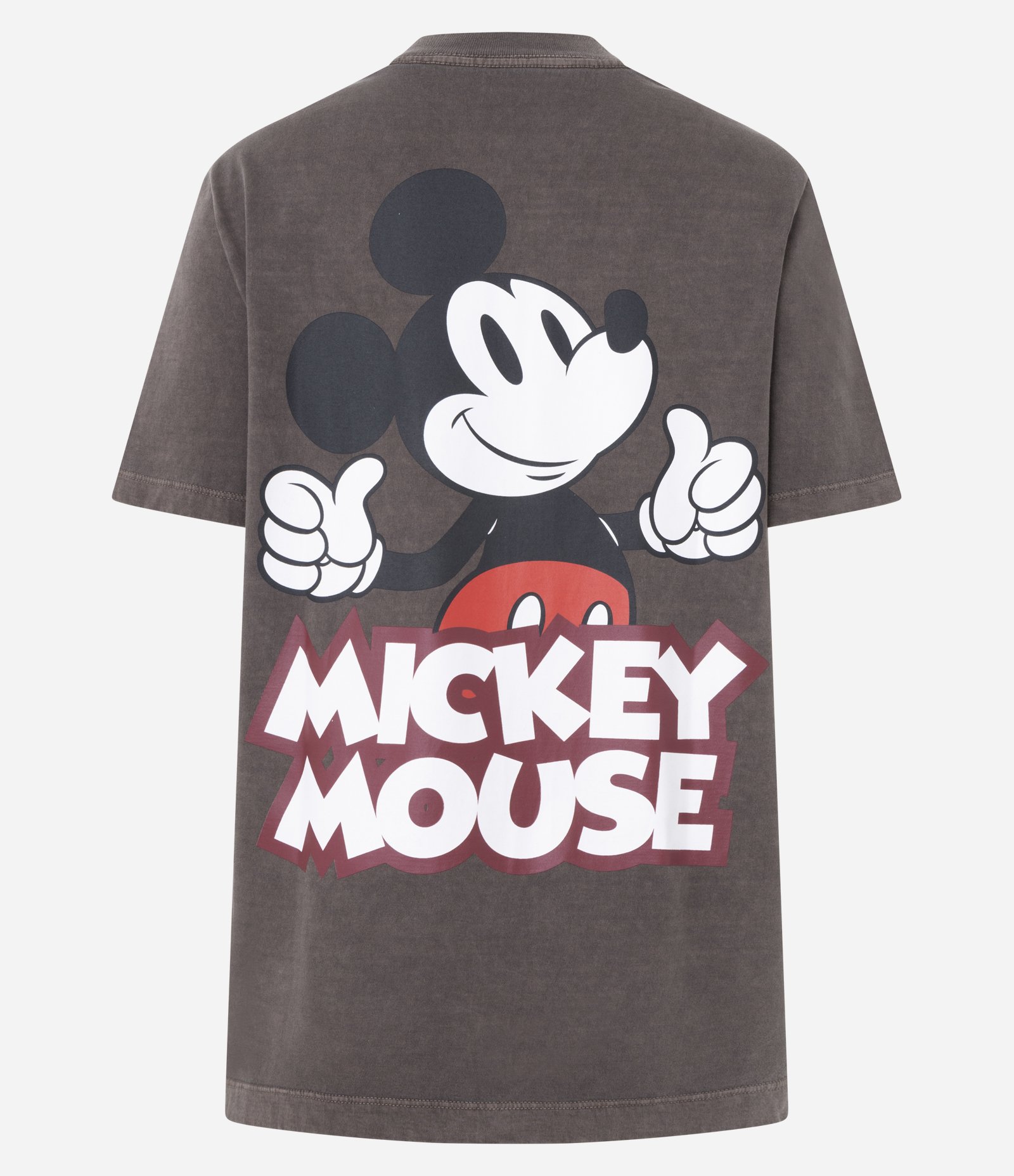 Camiseta em Algodão Estonado com Estampa Frente e Costas Mickey Marrom 8