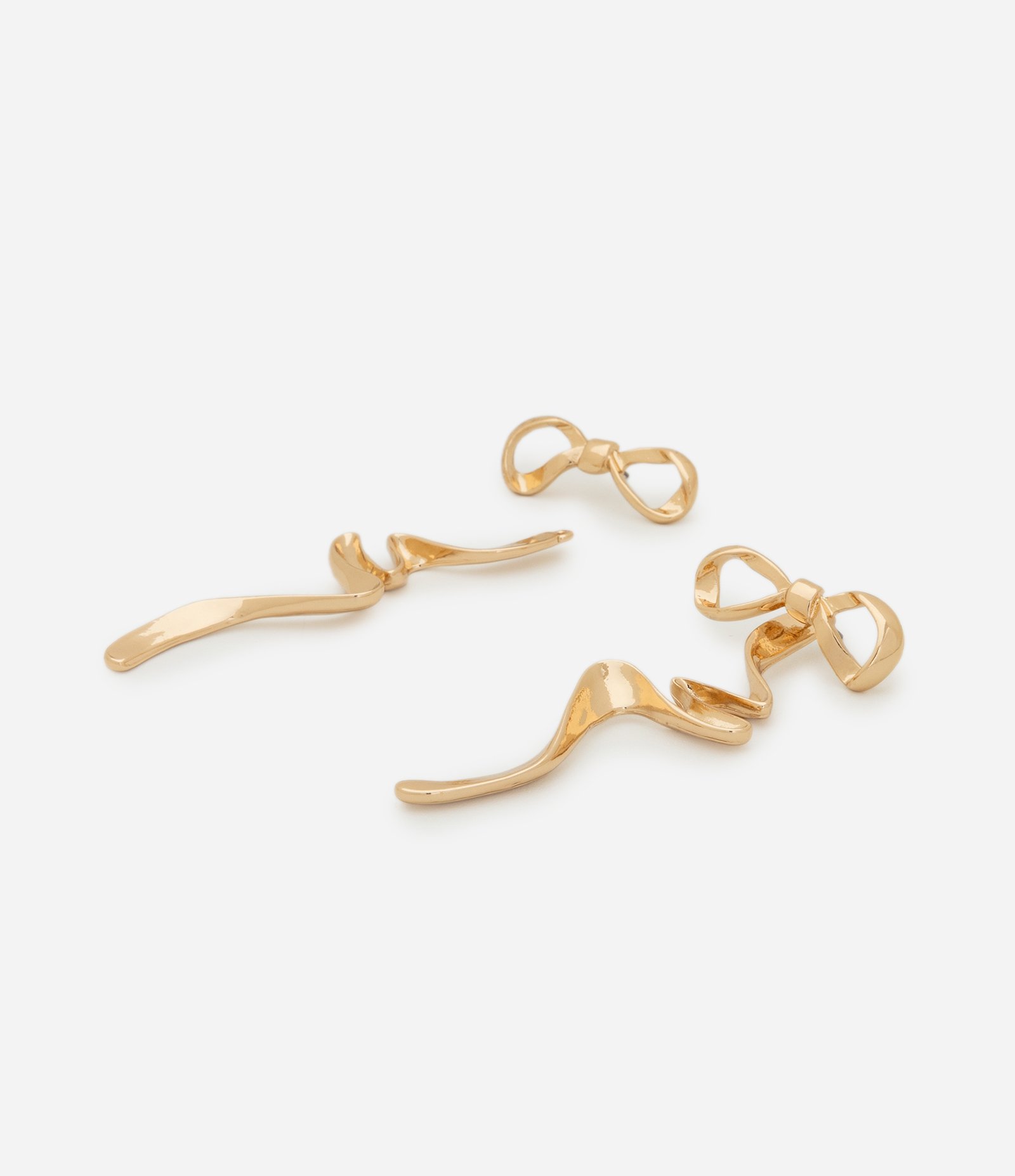 Maxi Brinco Ear Jacket com Formato de Laço Dourado 2