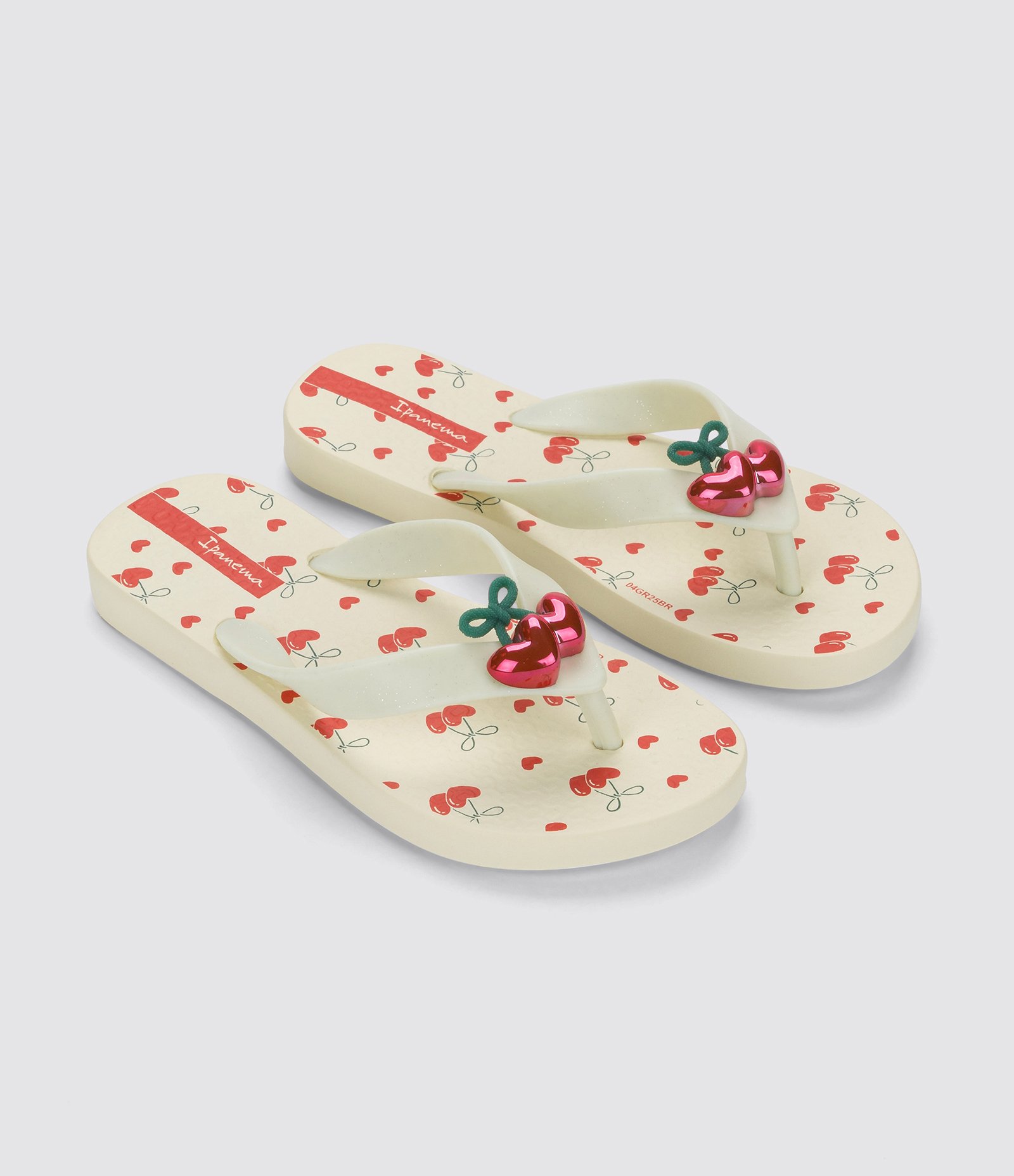 Chinelo Infantil com Estampa de Cerejinha Ipanema - Tam 23 ao 34 Off White/Vermelho 1