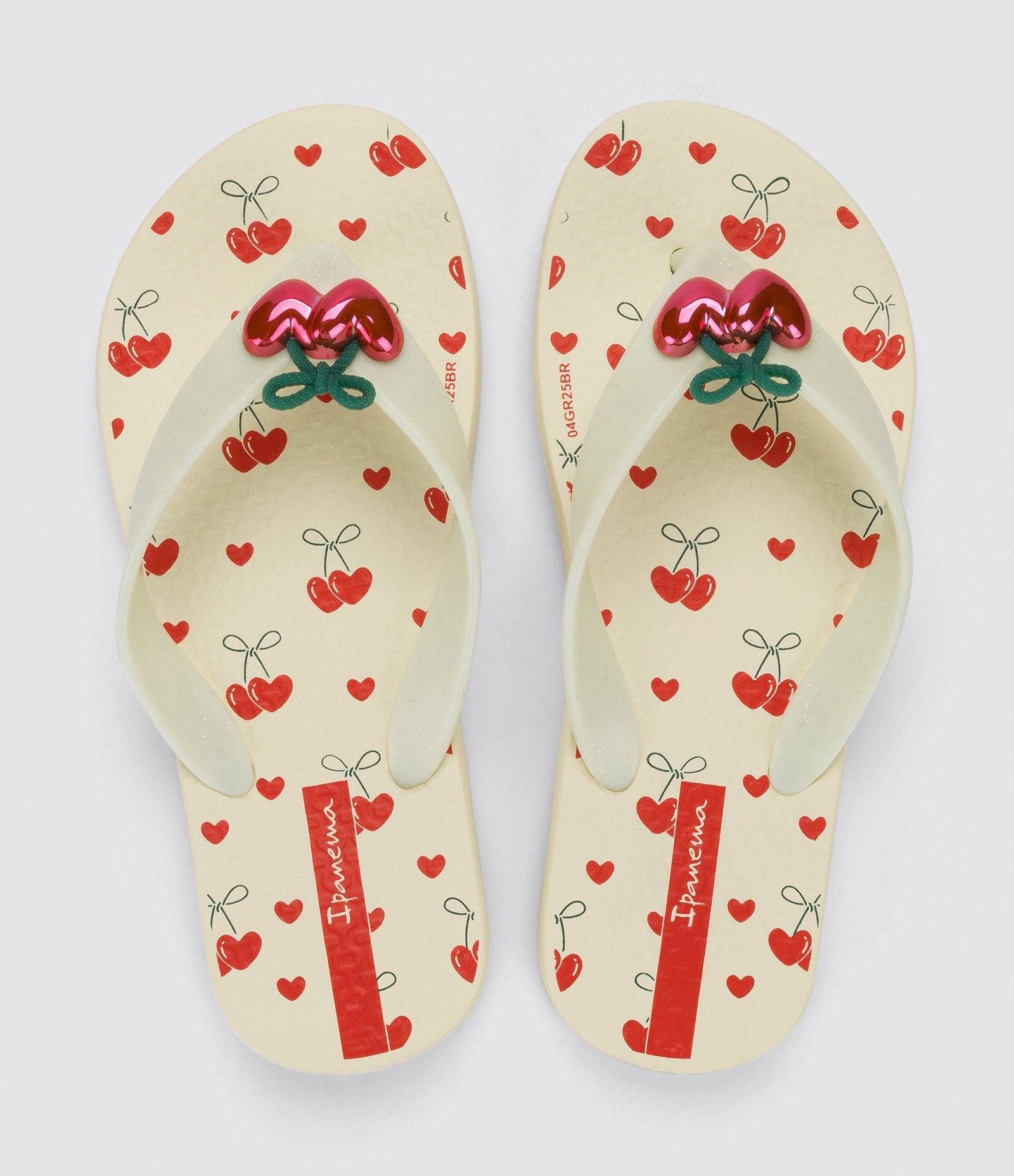 Chinelo Infantil com Estampa de Cerejinha Ipanema - Tam 23 ao 34 Off White/Vermelho 3