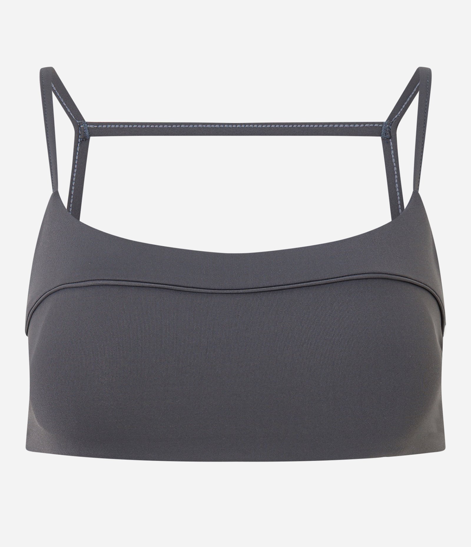 Top Esportivo com Bojo e Alças Transpassadas nas Costas Cinza 1