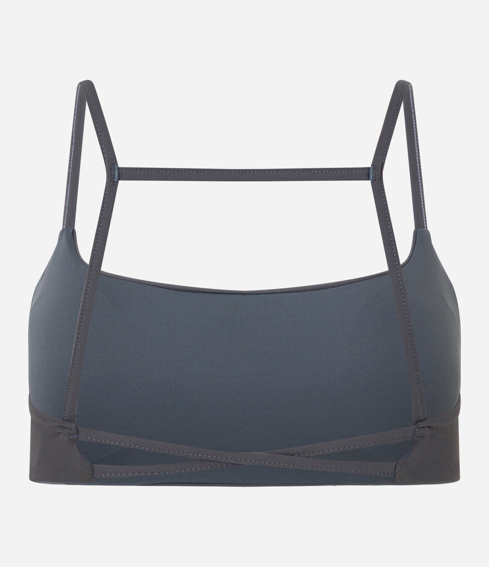 Top Esportivo com Bojo e Alças Transpassadas nas Costas Cinza 2