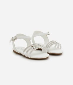 Sandália Infantil de Tiras com Strass - Tam 20 ao 24