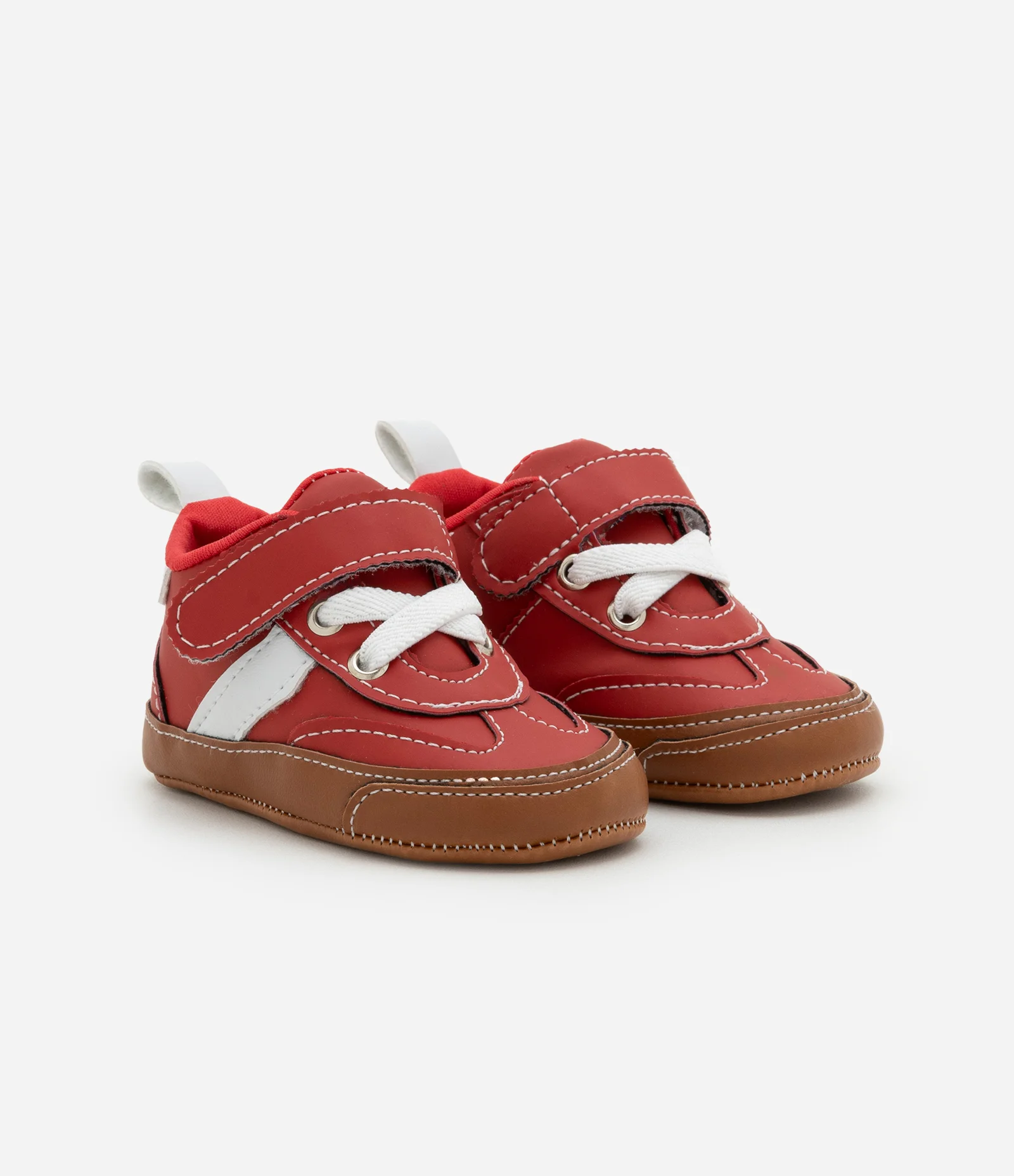 Tênis Infantil em PU com Recortes - Tam 15 a 19 Vermelho 1