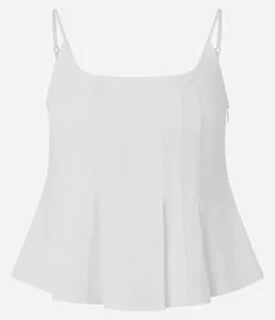 Blusa Bengaline com Alça Fina e Nesgas Frontais