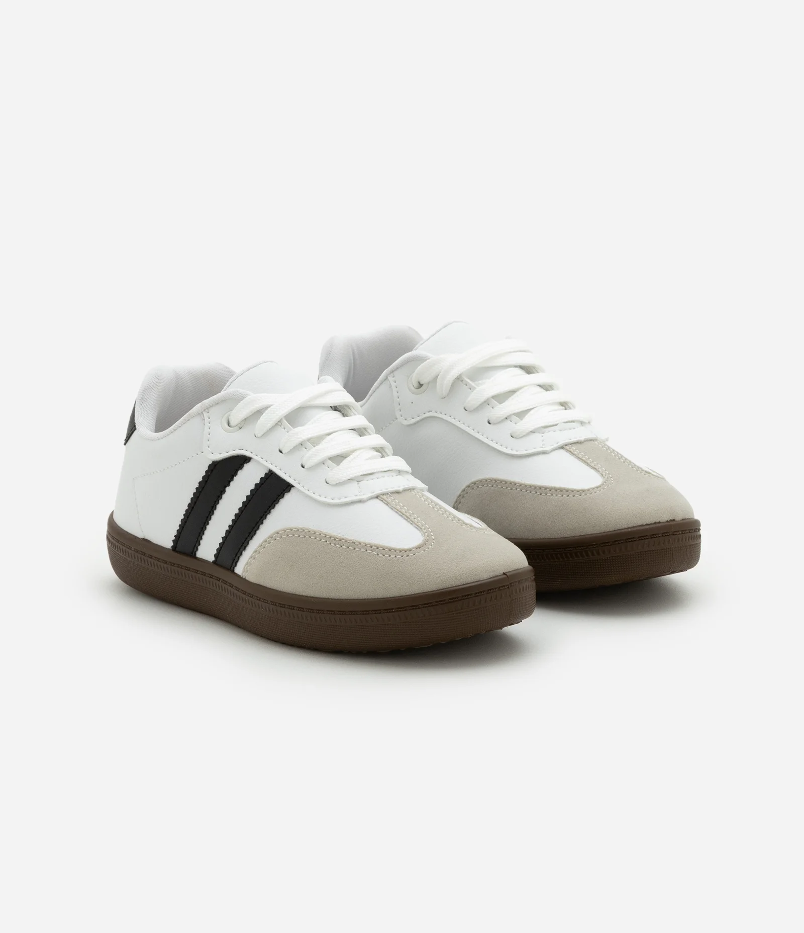 Tênis Infantil em PU com Recortes Contrastantes - Tam 28 ao 34 Branco 1