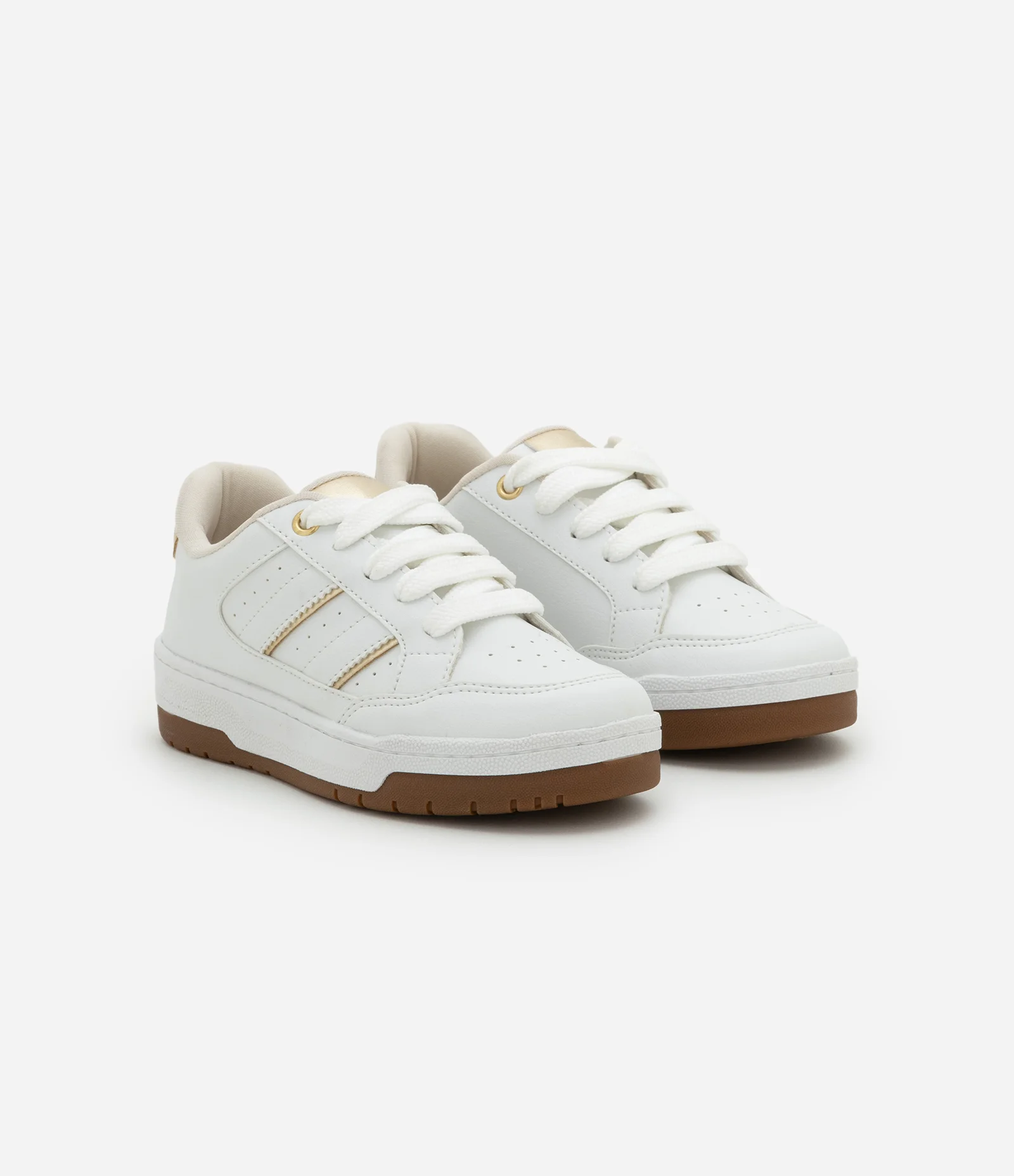 Tênis Infantil em PU com Recortes - Tam 28 ao 34 Branco 1