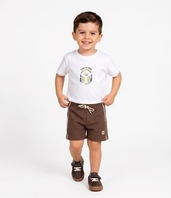 Bermuda Infantil em Moletom Texturizada - Tam 1 a 6 Anos