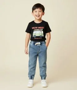 Camiseta Infantil com Estampa de Kombi - Tam 1 a 6 Anos