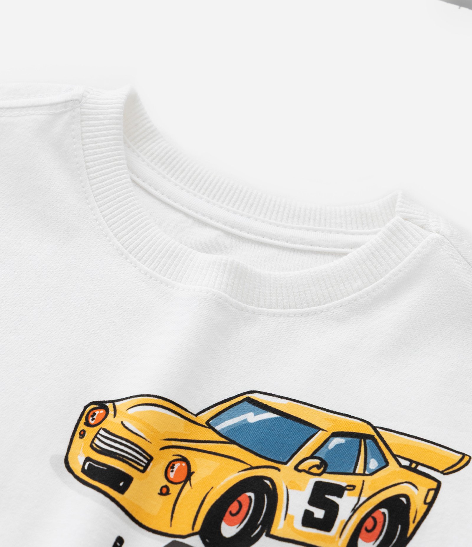 Conjunto Infantil em Algodão com Estampa de Carros - Tam 1 a 6 Anos Branco/Preto 10