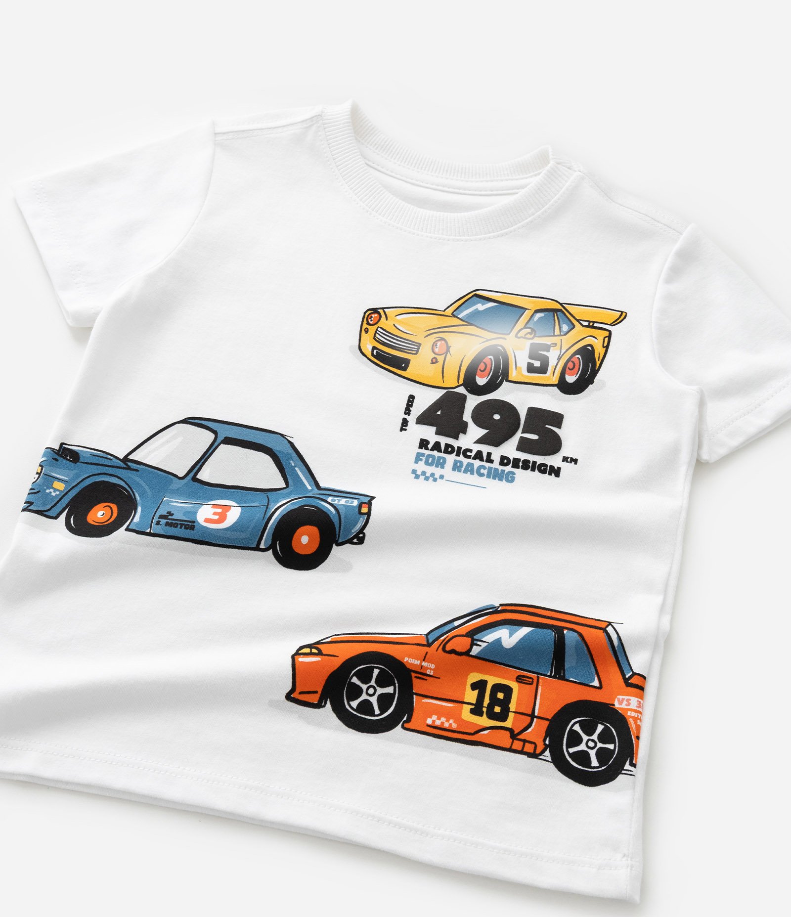 Conjunto Infantil em Algodão com Estampa de Carros - Tam 1 a 6 Anos Branco/Preto 11