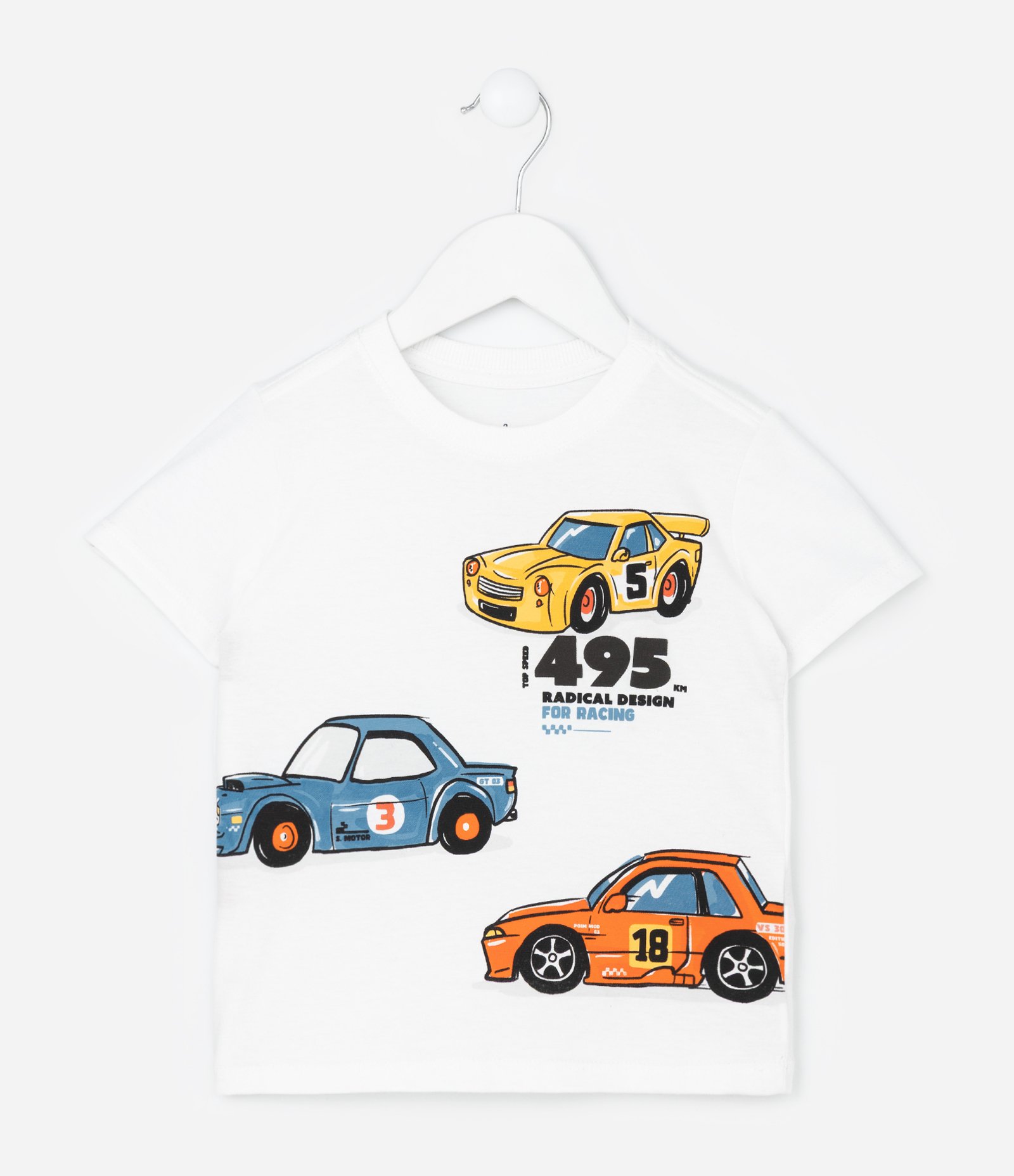 Conjunto Infantil em Algodão com Estampa de Carros - Tam 1 a 6 Anos Branco/Preto 2