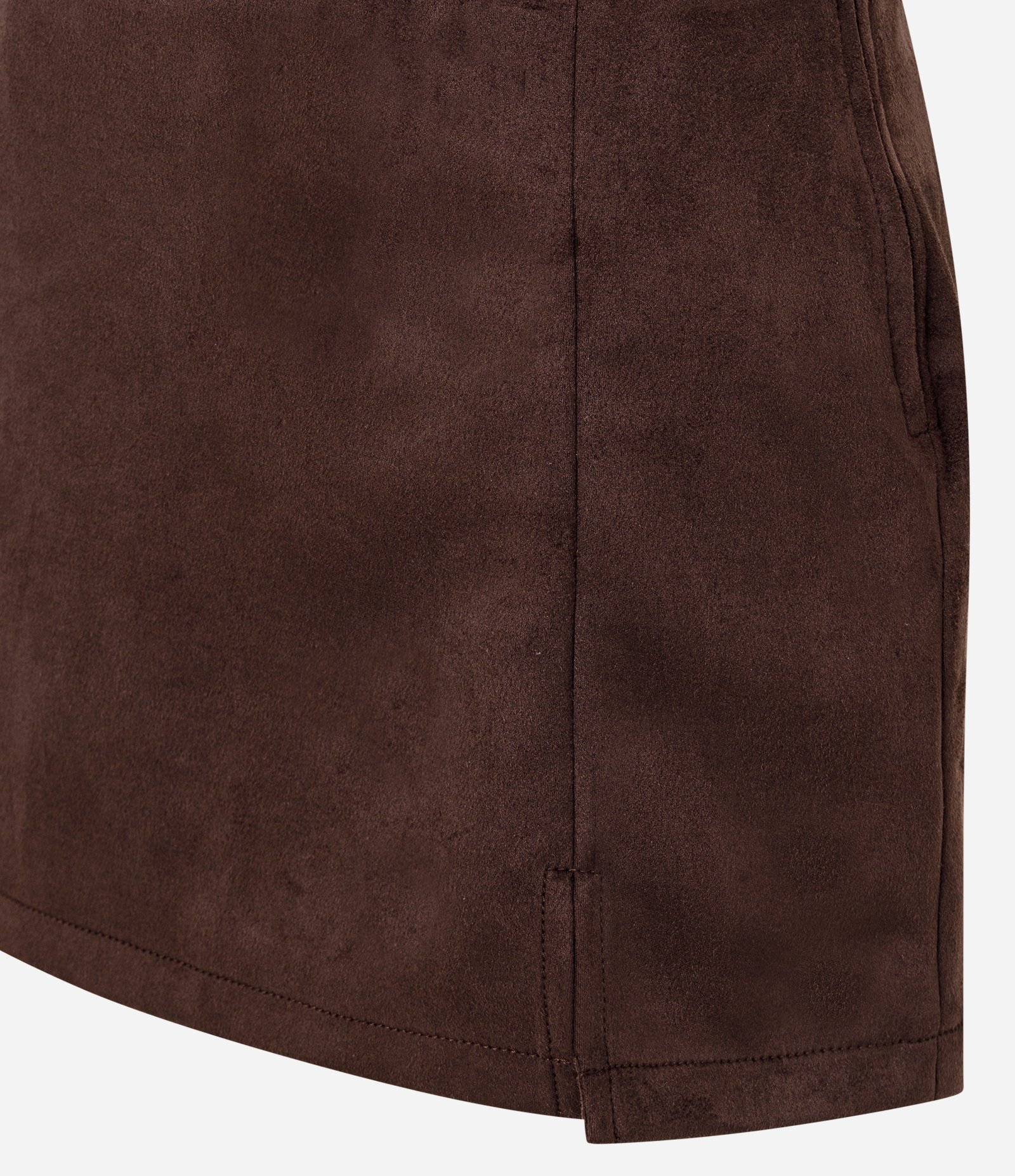 Short Saia Curto em Suede com Fendinha Marrom 4