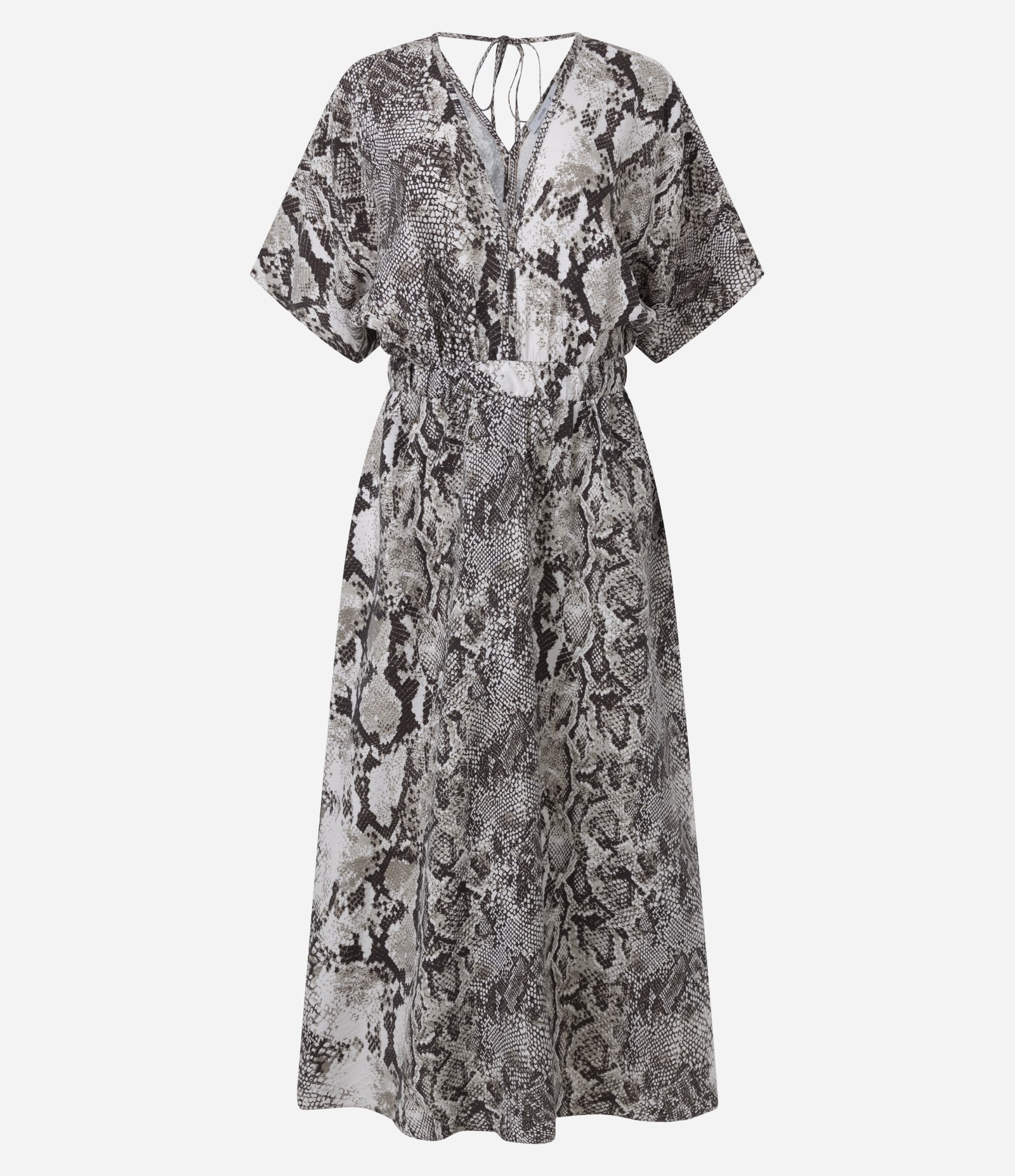 Vestido Evasê Longo em Crepe com Estampa Serpente Multicores 5