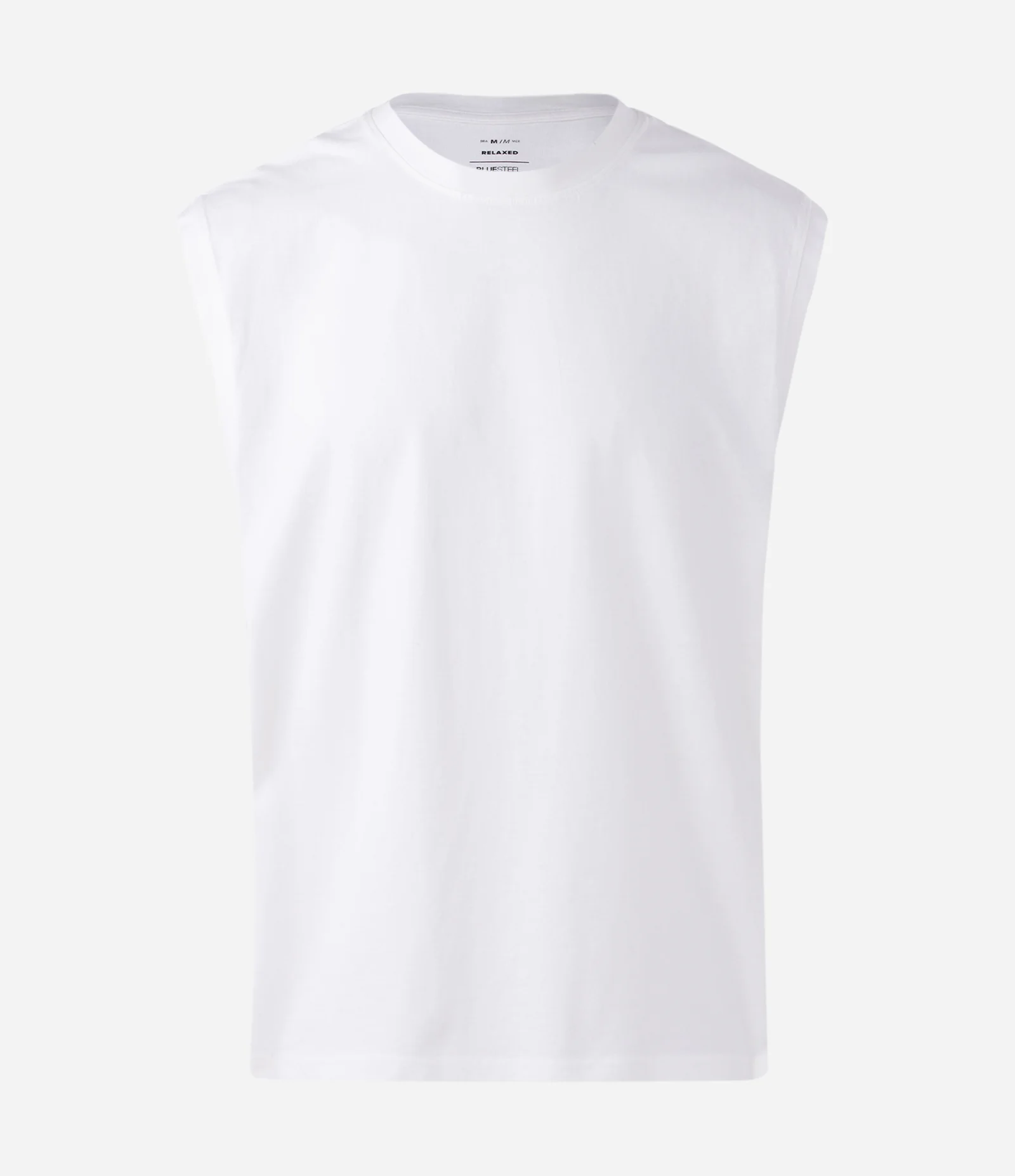 Regata em Algodão com Cava e Gola com Puídos Branco 1