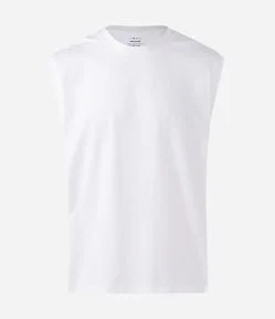 Regata em Algodão com Cava e Gola com Puídos