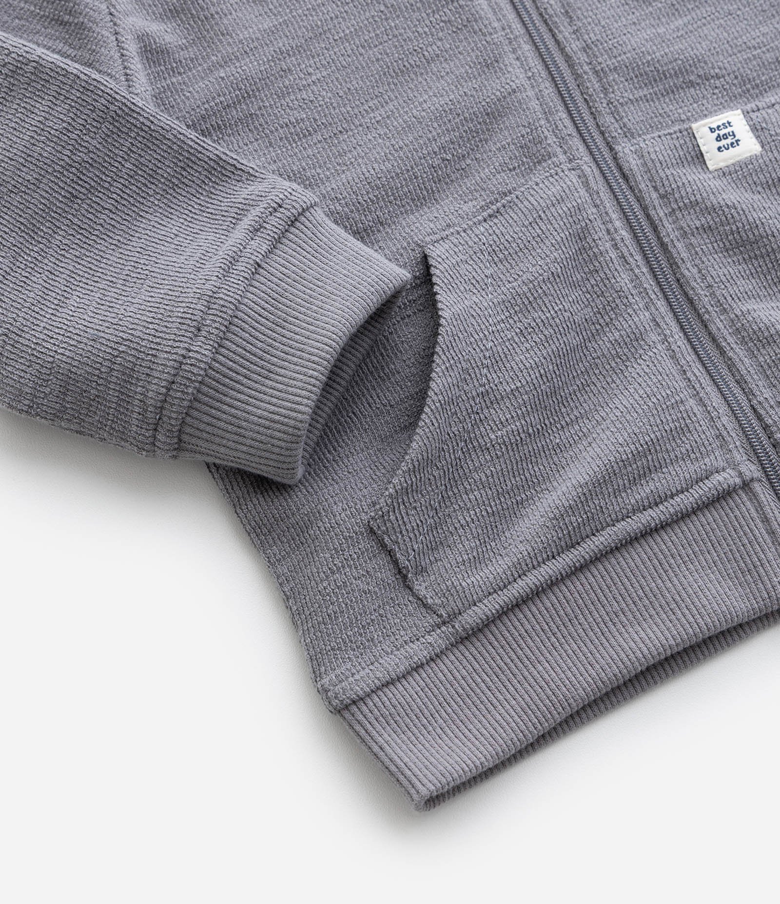 Conjunto Infantil Casaco e Calça Jogger Texturizada – Tam 0 a 18 Meses Cinza 8