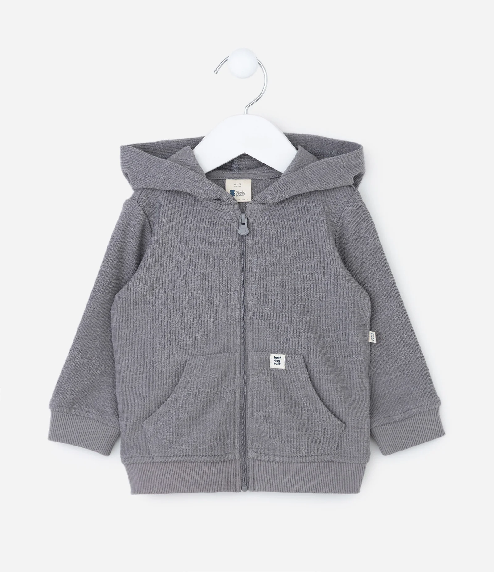 Conjunto Infantil Casaco e Calça Jogger Texturizada – Tam 0 a 18 Meses Cinza 2