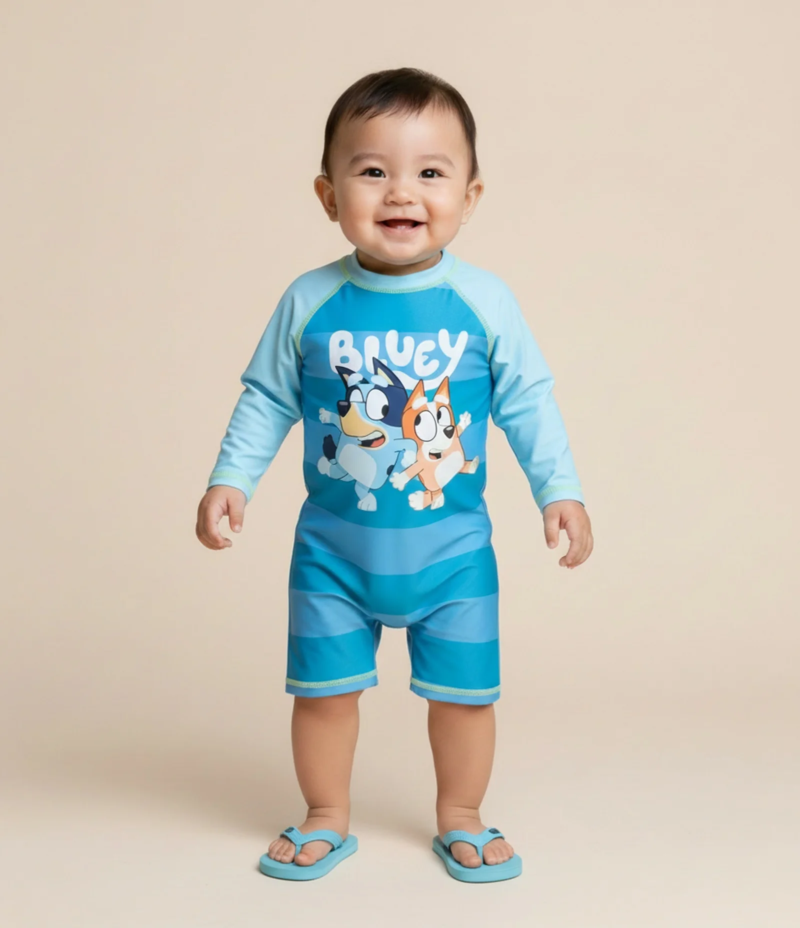 Macacão UV Infantil Manga Longa com Estampa Bluey – Tam 6 meses a 4 anos Azul 1