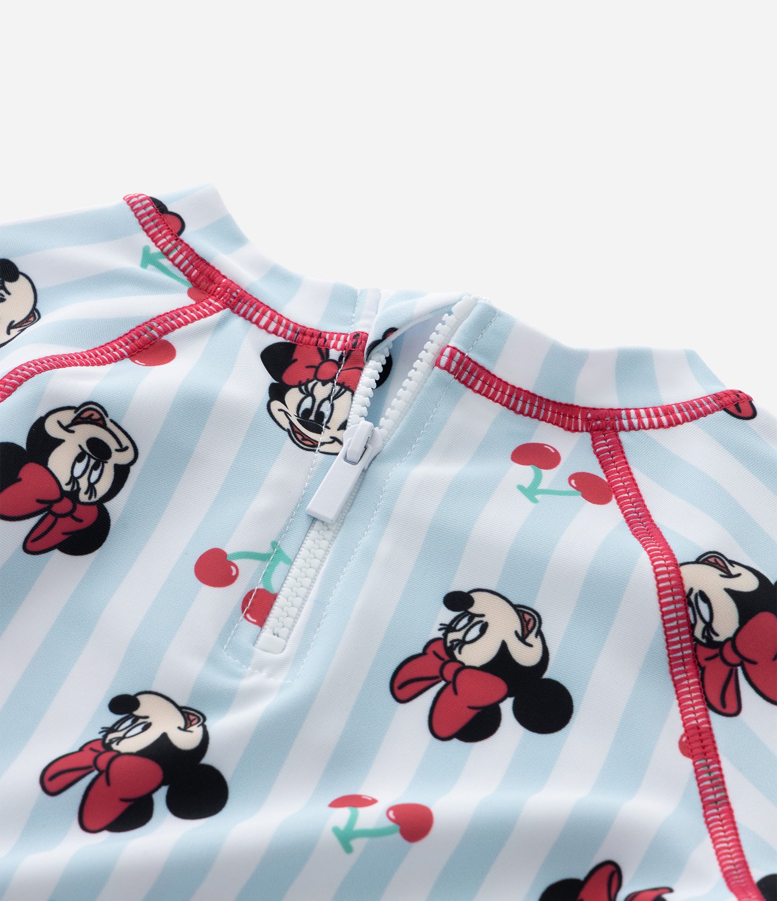 Conjunto Praia Infantil Minnie com Blusa UV - Tam 6 Meses aos 4 Anos Azul 8