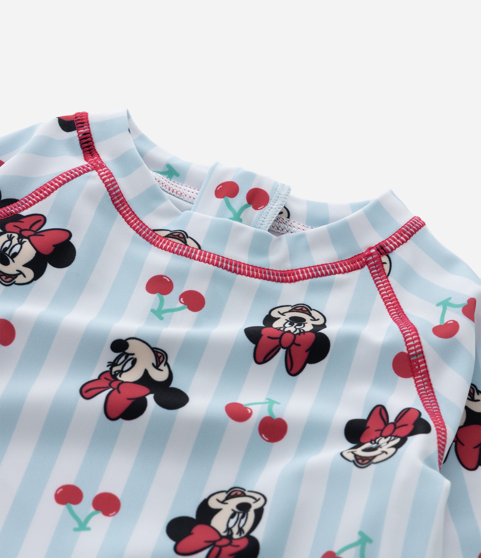 Conjunto Praia Infantil Minnie com Blusa UV - Tam 6 Meses aos 4 Anos Azul 9