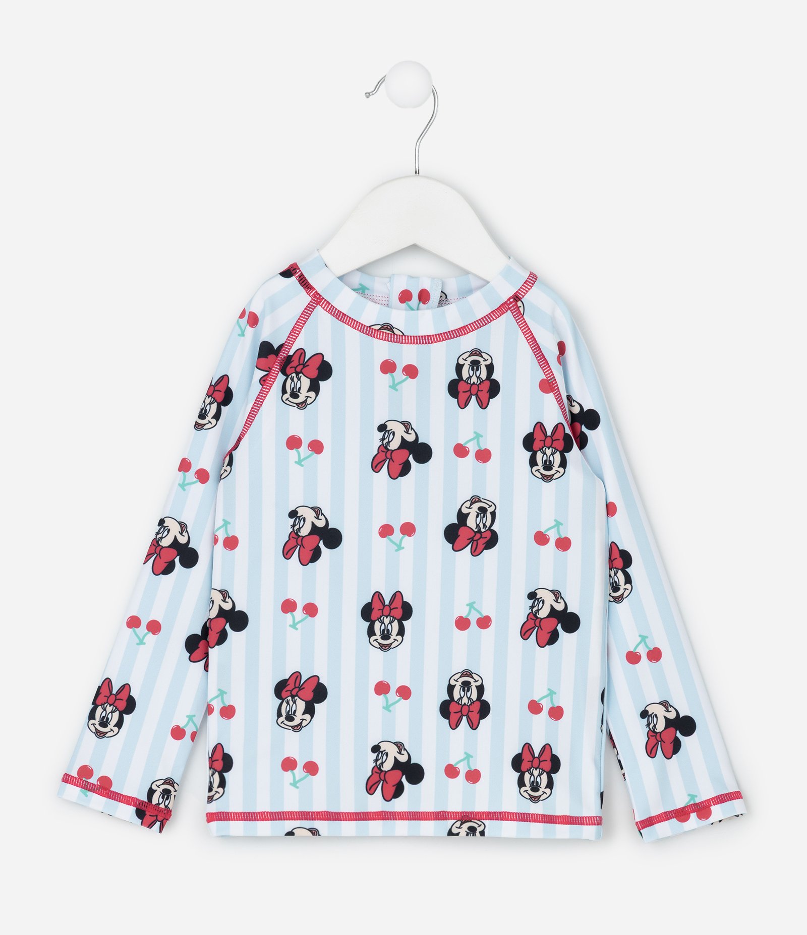 Conjunto Praia Infantil Minnie com Blusa UV - Tam 6 Meses aos 4 Anos Azul 2